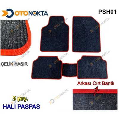 Paspas Halı Üniversal Hasır Siyah Kırmızı