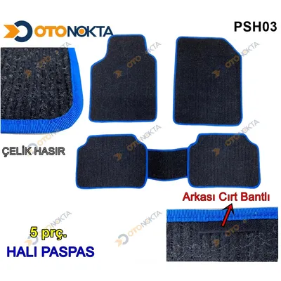 Paspas Halı Üniversal Hasır Siyah Mavi