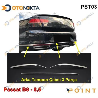 Volkswagen Arka Tampon Çıtası Passat B8 - B8,5 3 Parça