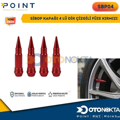 Sibop Kapağı 4'lü Dik Çizgili Füze Kırmızı