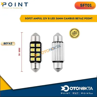 Sofit Ampul 12V 8 LED 36 mm Canbus Beyaz