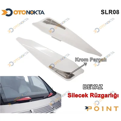Silecek Rüzgarlığı Beyaz Renk Krom Parçalı