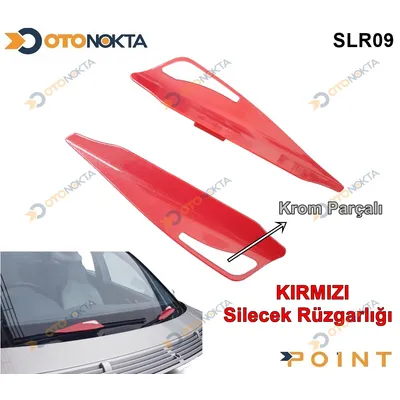 Silecek Rüzgarlığı Kırmızı Renk Krom Parçalı
