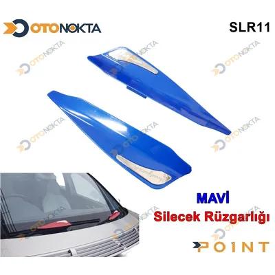 Silecek Rüzgarlığı Mavi Renk Krom Parçalı