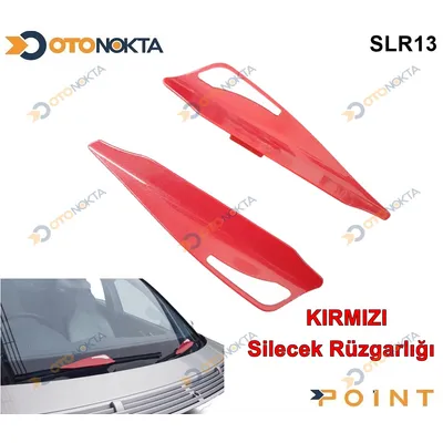 Silecek Rüzgarlığı Kırmızı Renk Beyaz Parçalı