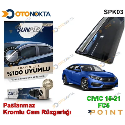 Cam Rüzgarlığı Honda 4 Lümetal Kromlu Civic 15-2 Sunplex