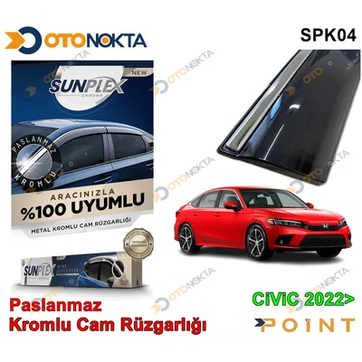 Cam Rüzgarlığı Honda 4 Lümetal Kromlu Civic 22+ Sunplex