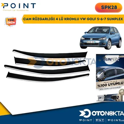 Cam Rüzgarlığı 4'lü Kromlu VW Golf 5-6-7 Sunplex
