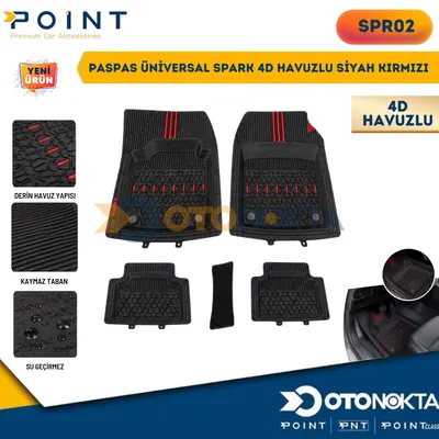 Paspas Üniversal Spark 4D Havuzlu Siyah Kırmızı