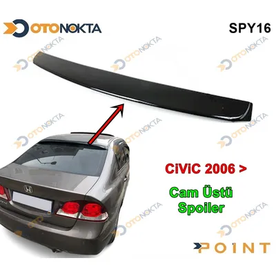 Spoyler Honda Cam Üstü Civic 06+ Siyah