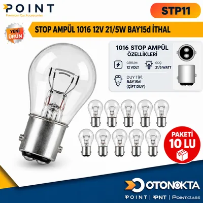Stop Ampul 1016 12V 21/5W Bay15d 10'lu