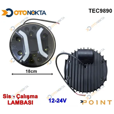 Sis Lambası Ledli Sarı Beyaz Yuvarlak 12724 V