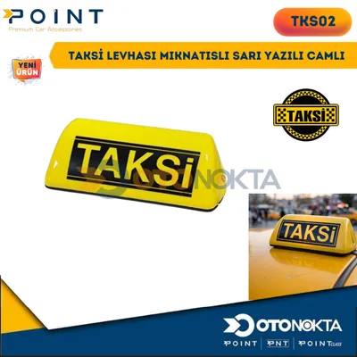 Taksi Levhası Mıknatıslı Sarı Yazılı Camlı