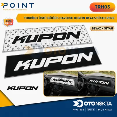 Torpido Üstü Göğüs Havlusu Kupon Beyaz/siyah Renk