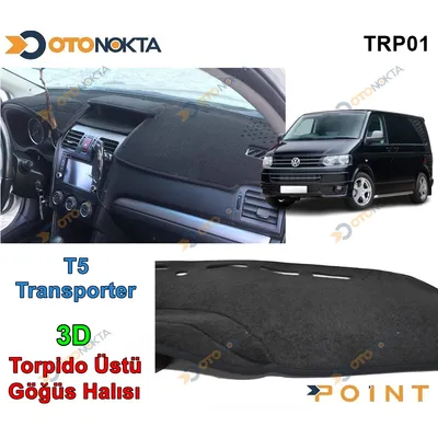 Torpido Üstü Volkswagen 3D Kesim Kalıbı Siyah Transporter T5