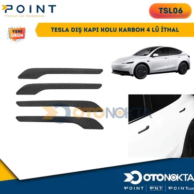 Tesla Dış Kapı Kolu Karbon 4'lü
